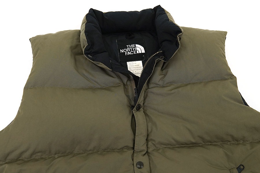 THE NORTH FACE ナイロンシェル ダウンベスト カーキ 表記(XL