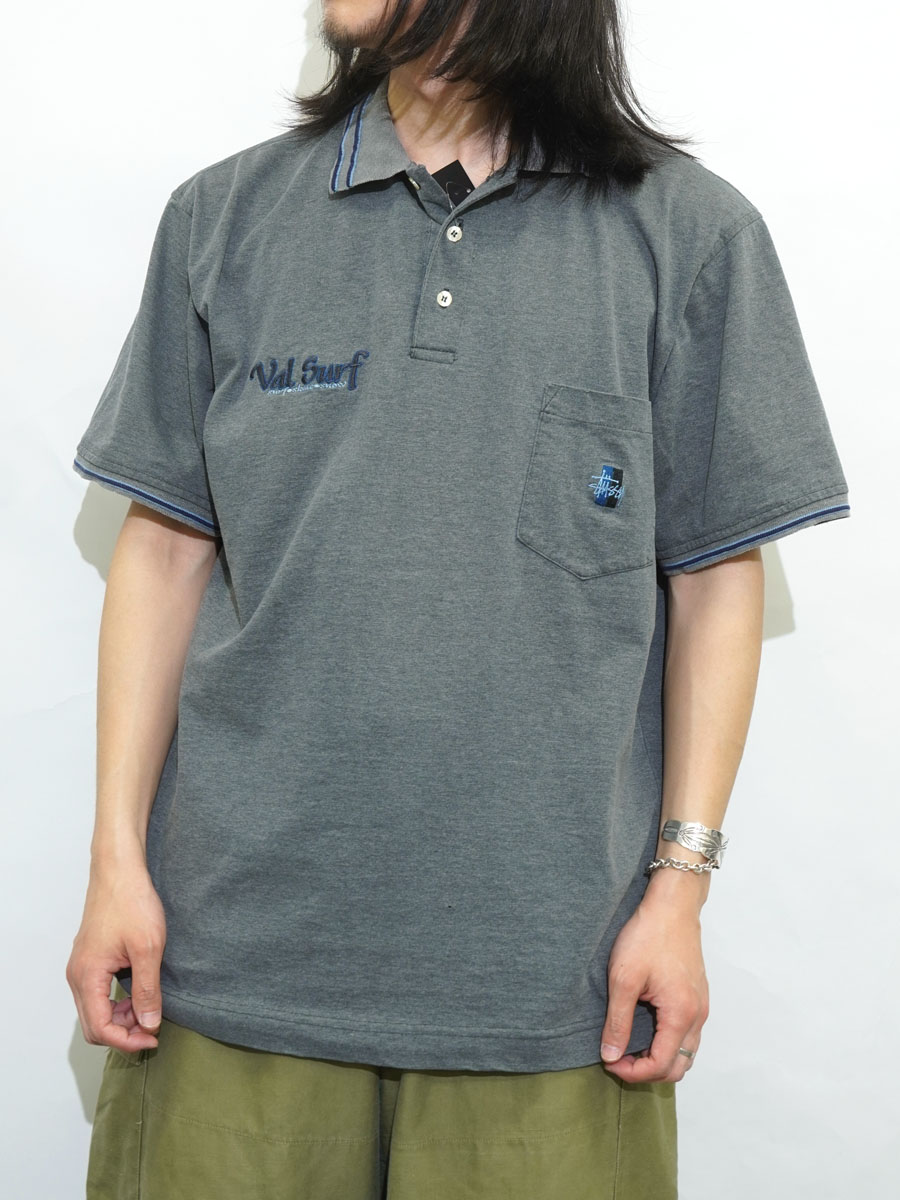 90'S STUSSY ''VAL SURF'' POLO SHIRT (SIZE.X LARGE) MADE IN USA