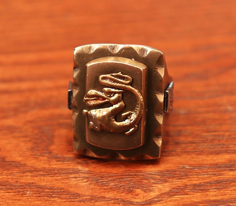 1940s MEXICAN RING BIKER RING , DRAGON No65 , Size 23号