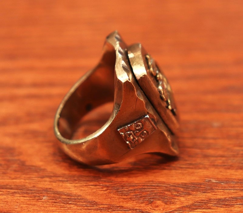 1940s MEXICAN RING BIKER RING , DRAGON No65 , Size 23号
