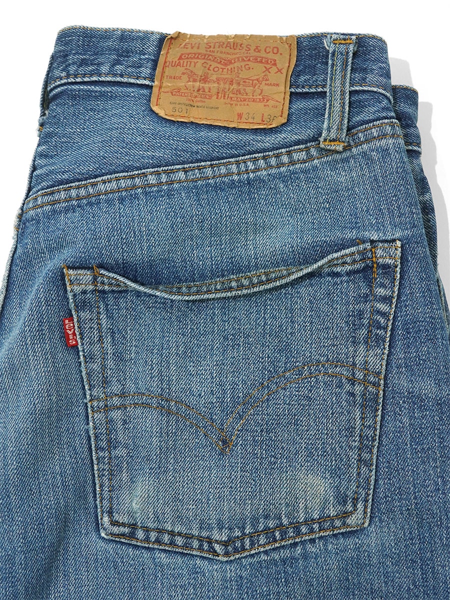 Levi's 501 66前期　w34相当　オリジナル　ヴィンテージ 70's Levi's 501 66前期 デニムパンツ ヒゲ 良色落ち 表記(W34 L36