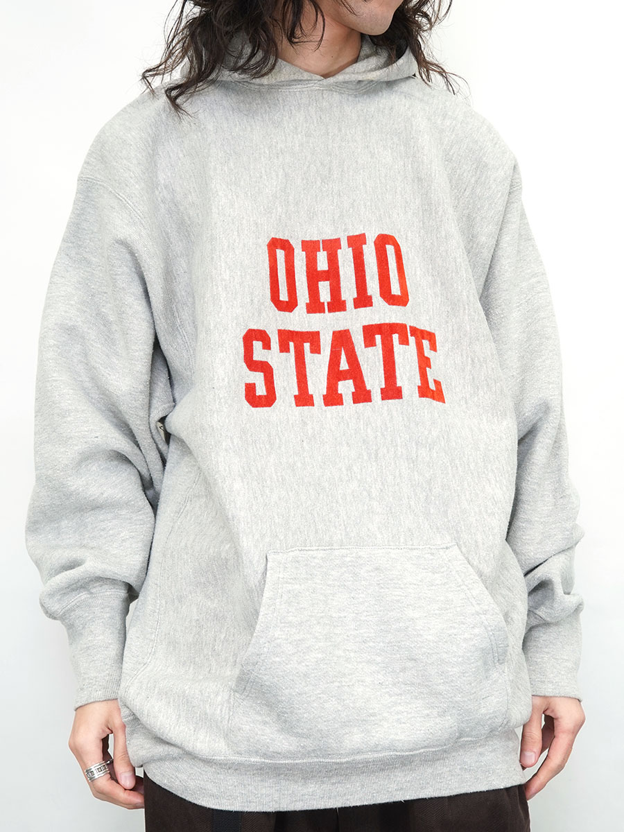 70's 単色タグ チャンピオンRWパーカ ''OHIO STATE'' フロッキー