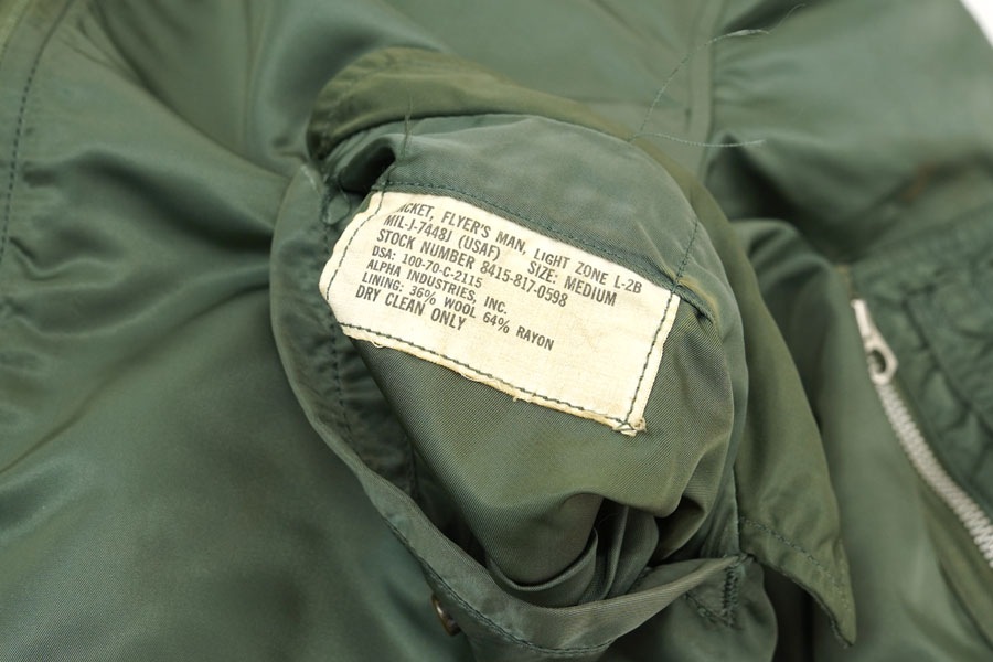 70 USAF L-2B MIL-J-7448J フライトジャケット 表記(M) | NEW ITEM