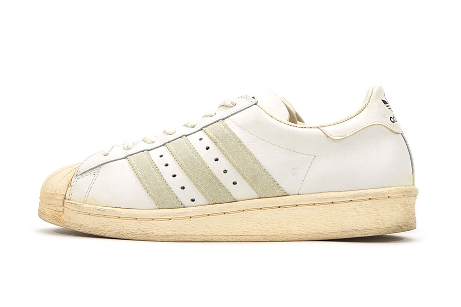 80's adidas スーパースター ホワイトxライトグレー 表記(8) FRANCE製