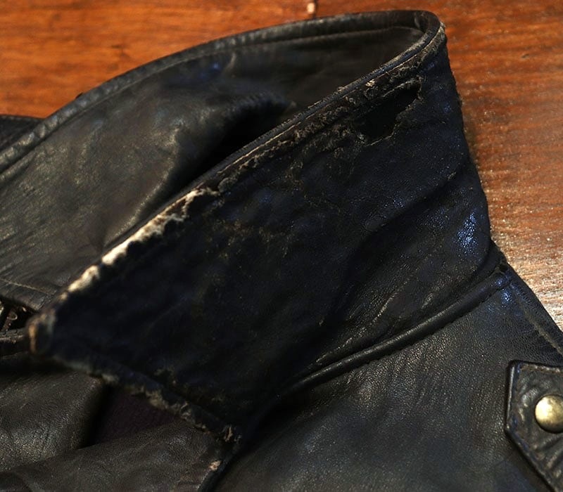 1940s LEATHER JACKET , SOUVENIR PAINT , Size 38