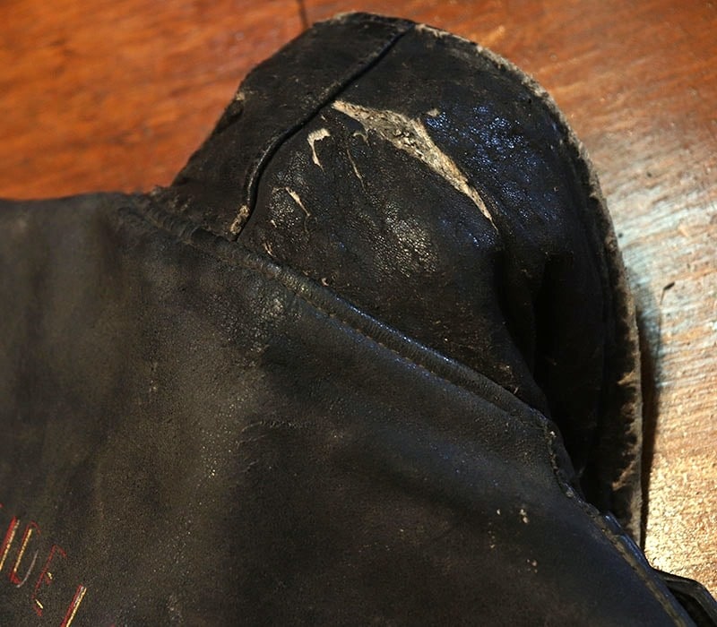 1940s LEATHER JACKET , SOUVENIR PAINT , Size 38