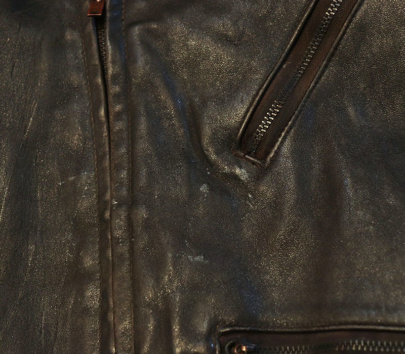 1940s LEATHER JACKET , SOUVENIR PAINT , Size 38