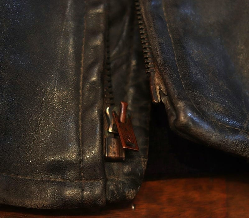 1940s LEATHER JACKET , SOUVENIR PAINT , Size 38