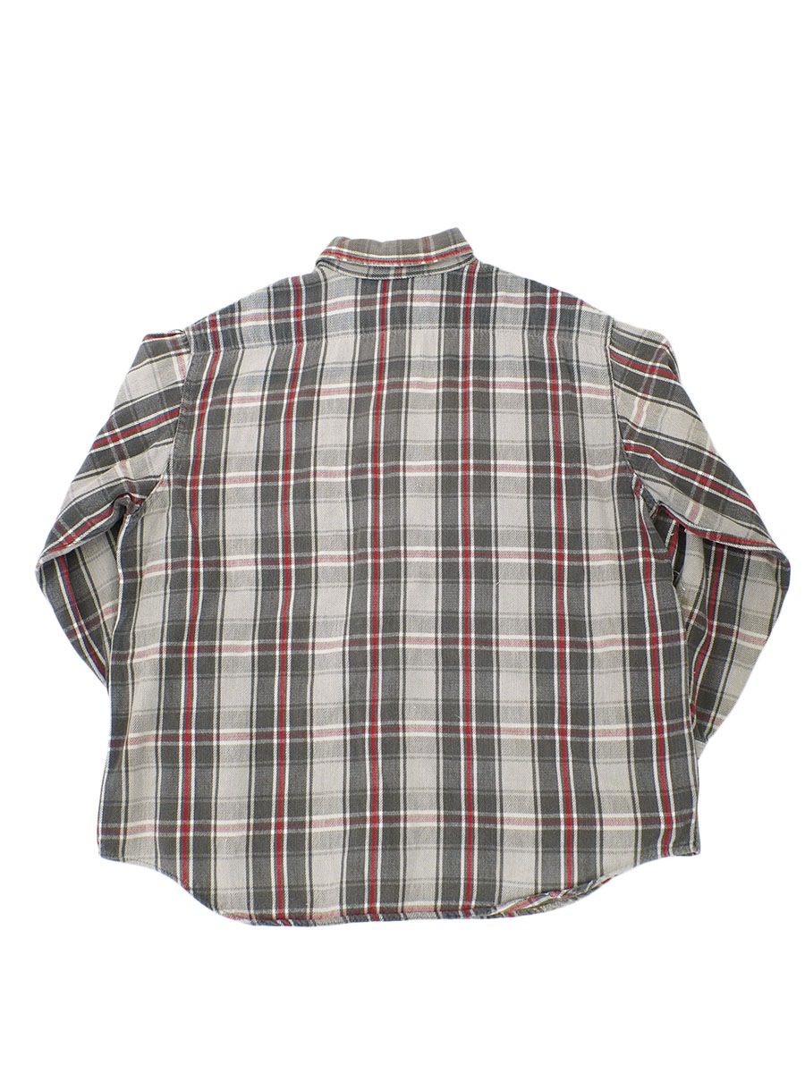 60's WTG 好配色チェック フランネルシャツ 黒灰 実寸(M位