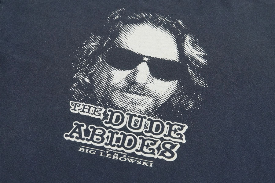 00's M&O THE BIG LEBOWSKI ''THE DUDE ABIDES'' ムービーTシャツ 表記
