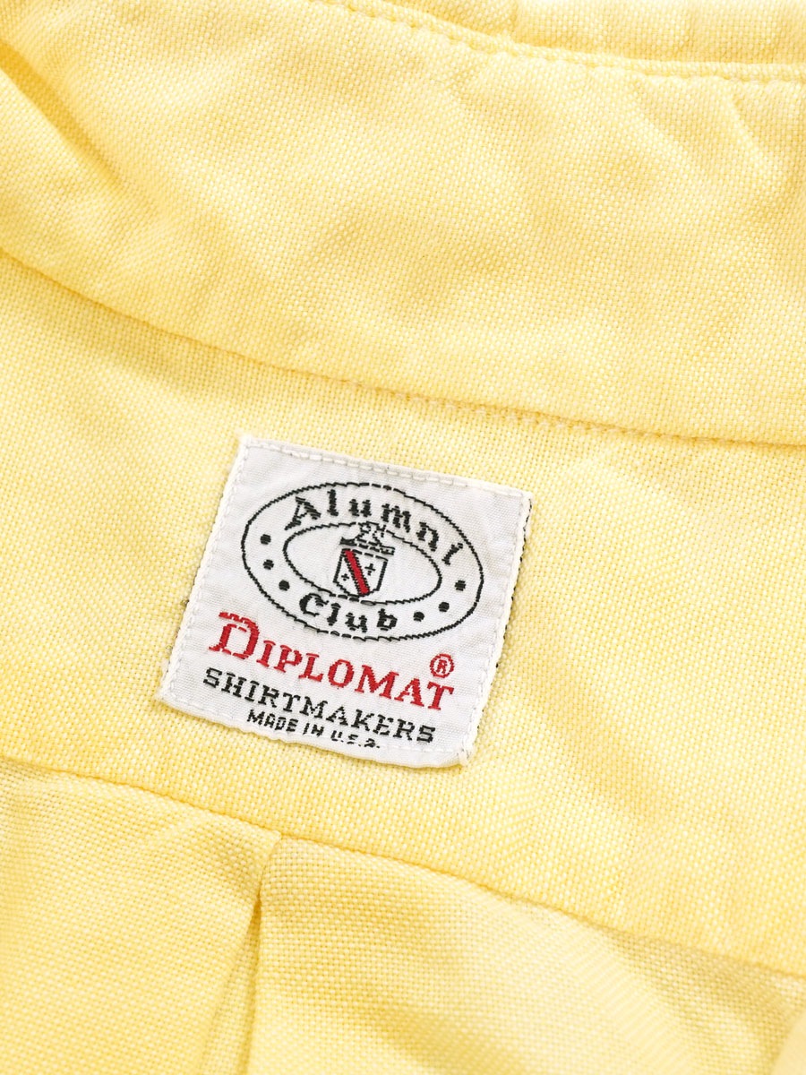 60's DIPLOMAT 3点留め ボタンダウンシャツ イエロー 表記(15)