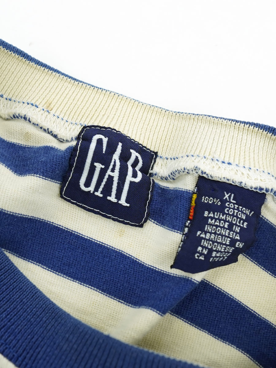 90'S OLD GAP STRIPE L/S T SHIRT (SIZE. X LARGE)