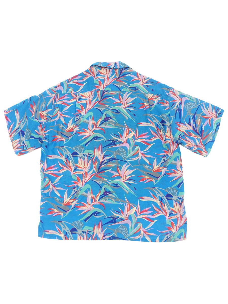 80'S PATALOHA BIRD OF PARADISE HAWAIIAN SHIRT PURPLE (SIZE.SMALL
