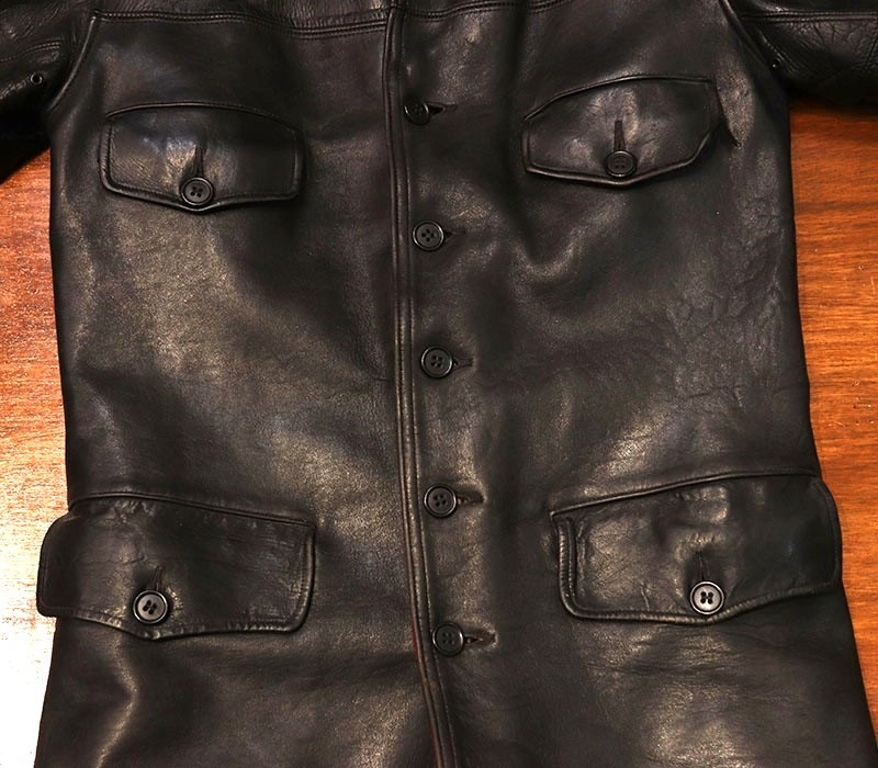 1930s LEATHER CAR COAT , Size 38
