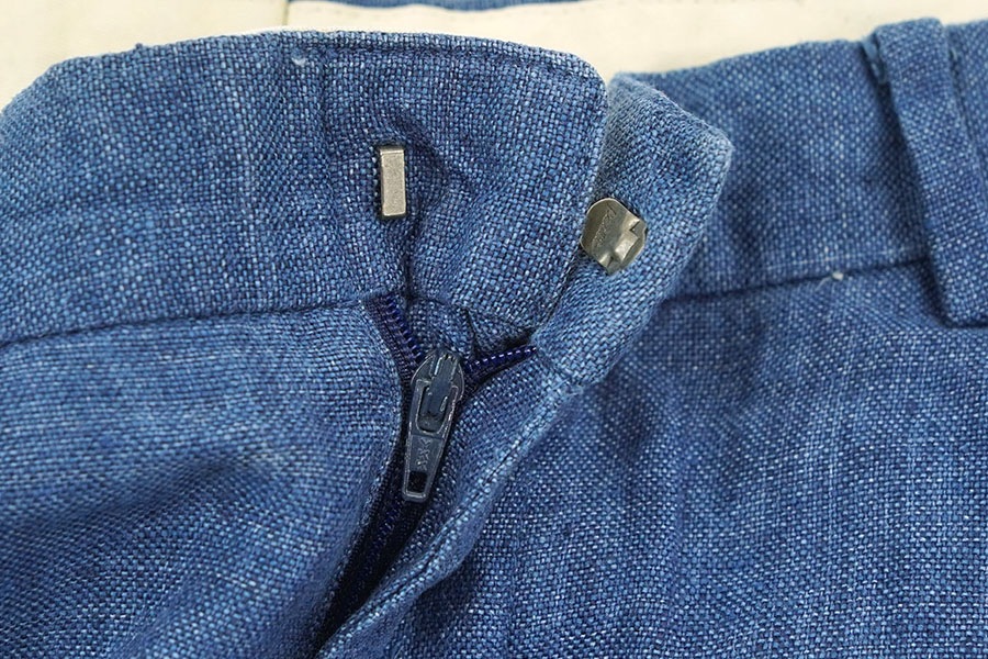 ラルフローレン 100％リネン 2タックスラックス インディゴ 表記