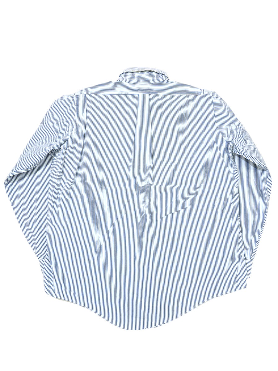 Brooks Brothers Makers 青白ストライプ L/S B.Dシャツ 表記(17) USA製