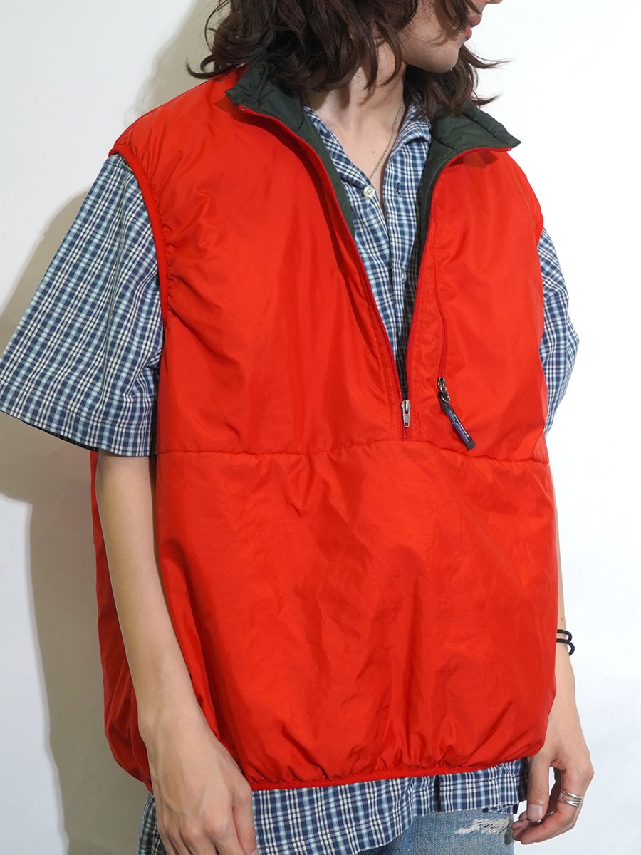 00 PATAGONIA PUFFBALL VEST FIRE/DARK MOSS (SIZE.X LARGE) PACKABLE