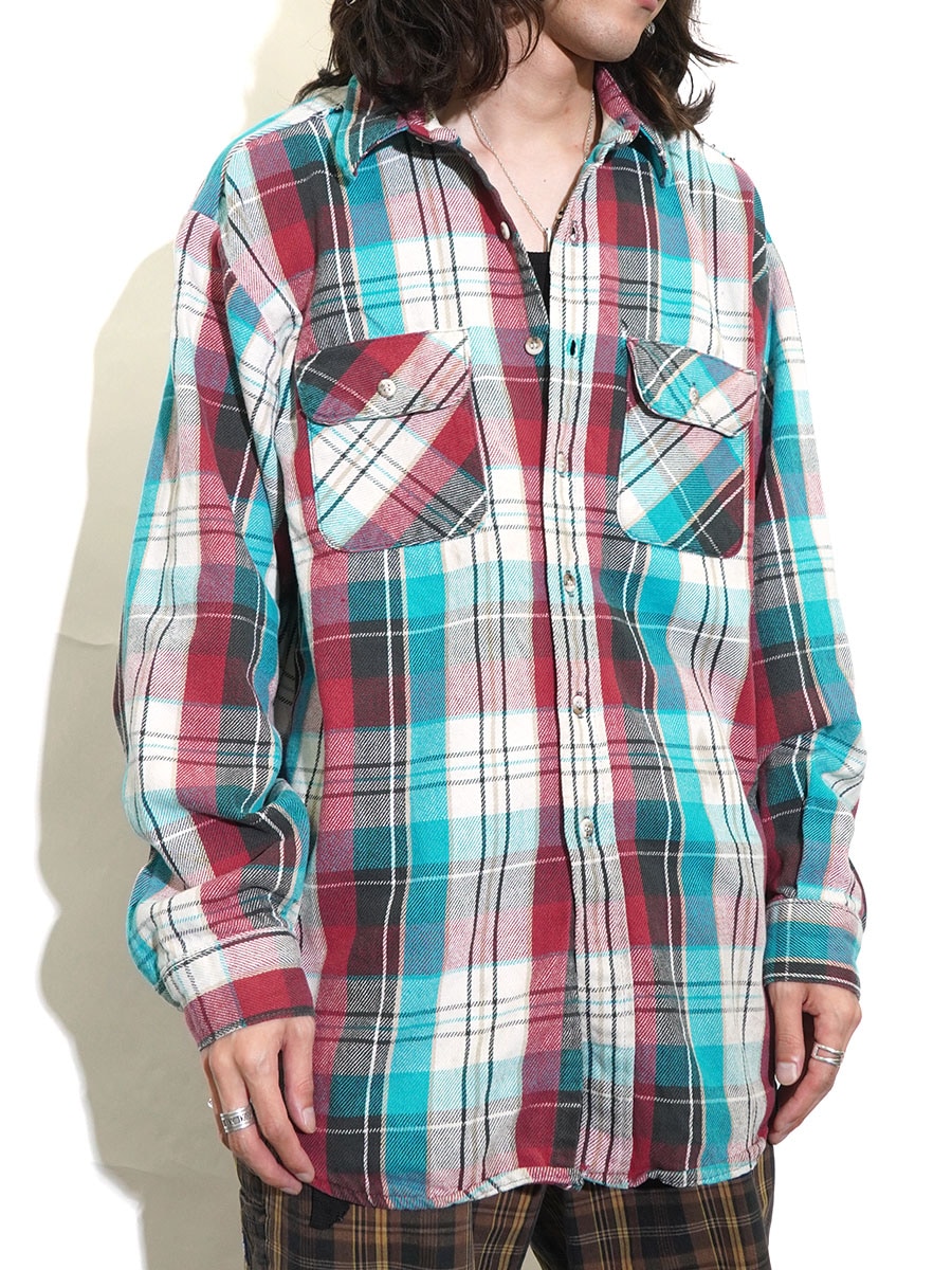 90'S FIVE BROTHER PLAID FLANNEL SHIRT (SIZE.X LARGE TALLMAN) | NEW 90'S FIVE BROTHER PLAID FLANNEL SHIRT (SIZE.X LARGE TALLMAN) | NEW