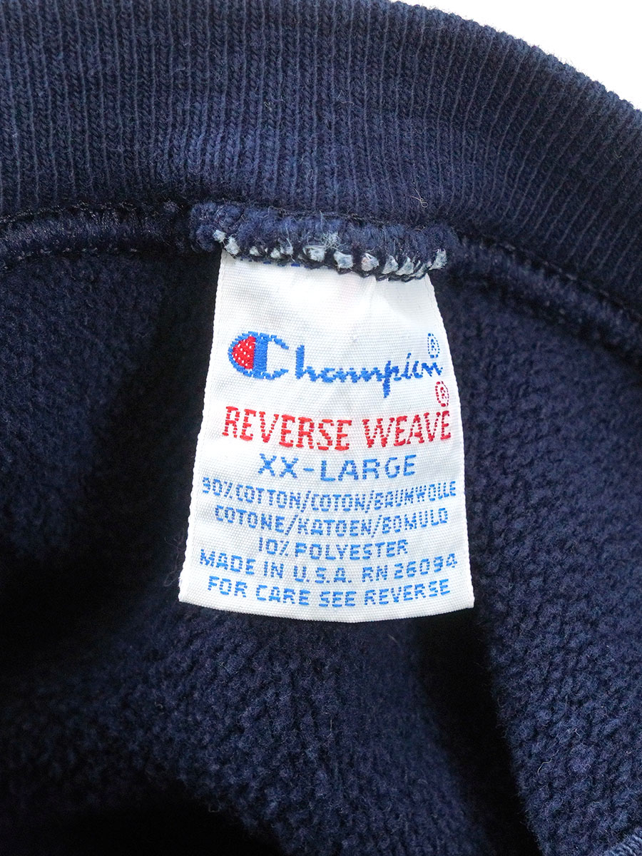 90'S CHAMPION REVERSE WEAVE CREW PLAIN NAVY (SIZE.XX LARGE) MADE
