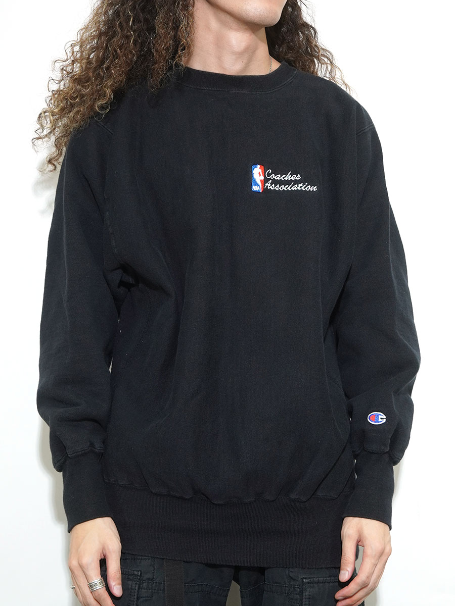 90's 刺繍タグ チャンピオンRW ''NBA Coaches Association'' ブラック 表記(XL) USA製