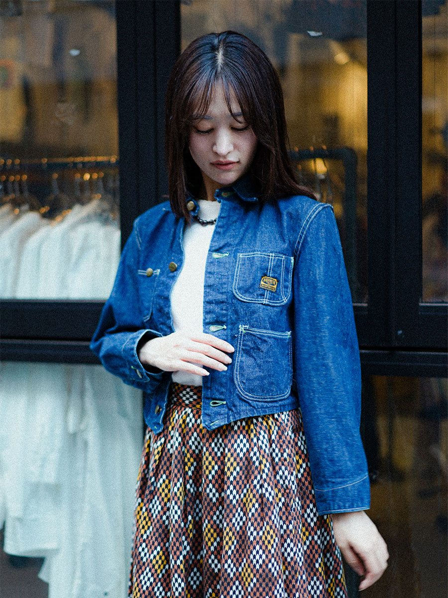 50'S WASHINGTON DEE CEE DENIM SHORT CHORE JACKET (APPROX.32