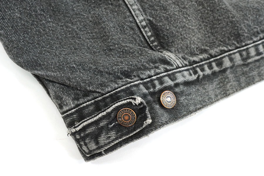 80's Levi's 70417 ブラックデニムジャケット 赤黒チェック ネル