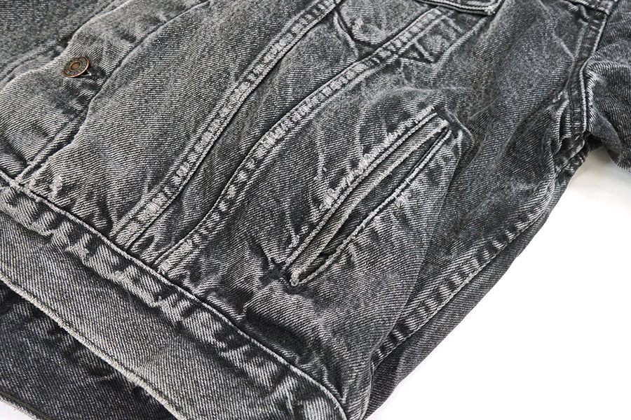 80's Levi's 70417 ブラックデニムジャケット 赤黒チェック ネル