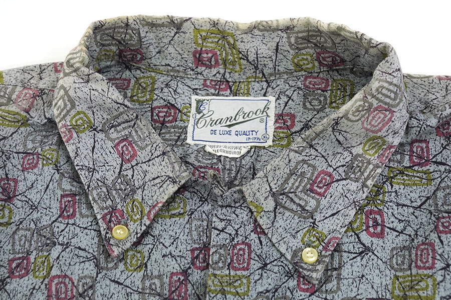 60'S CRANBROOK LOOP COLLAR BUTTON DOWN LONG SLEEVE SHIRT (SIZE.X LARGE)