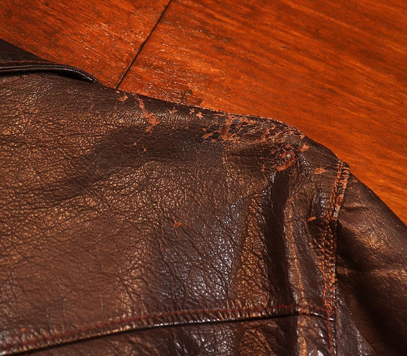 1940s LEATHER JACKET , BALL CHAIN x2 , Size 42