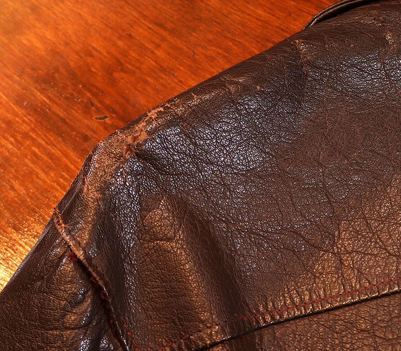 1940s LEATHER JACKET , BALL CHAIN x2 , Size 42