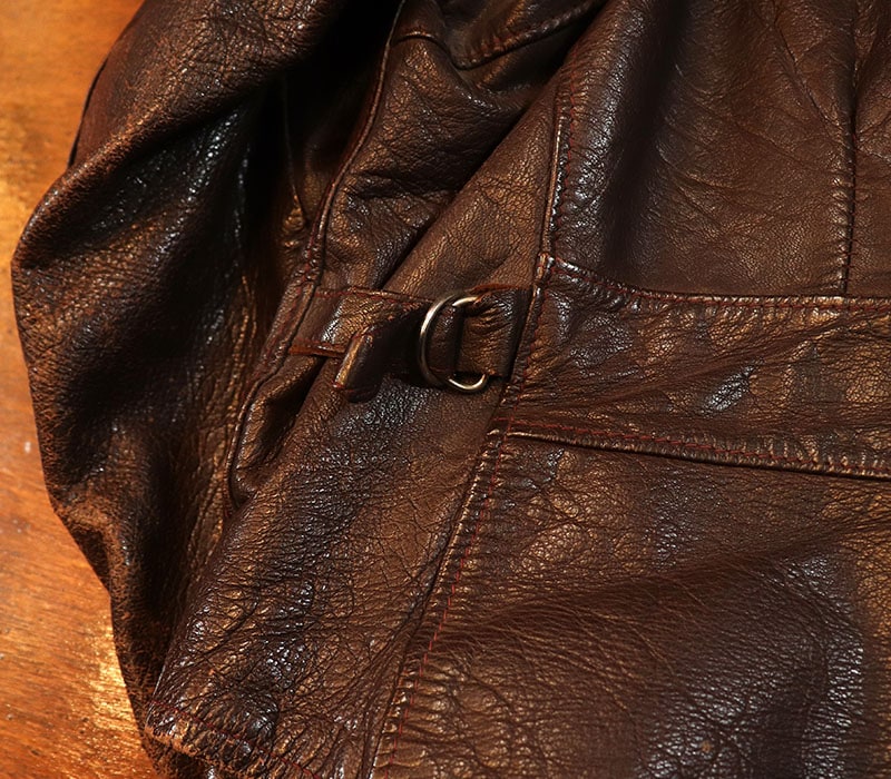 1940s LEATHER JACKET , BALL CHAIN x2 , Size 42