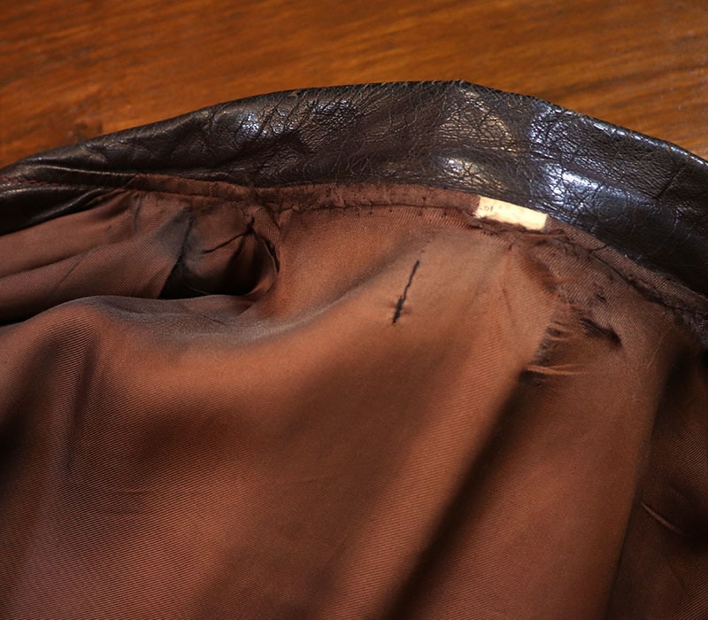 1940s LEATHER JACKET , BALL CHAIN x2 , Size 42