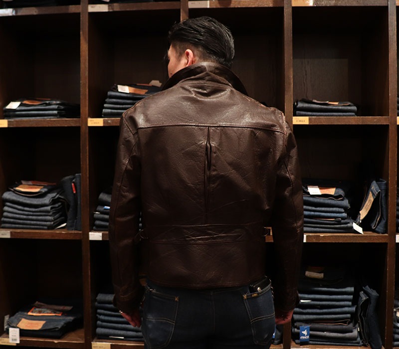 1940s LEATHER JACKET , BALL CHAIN x2 , Size 42