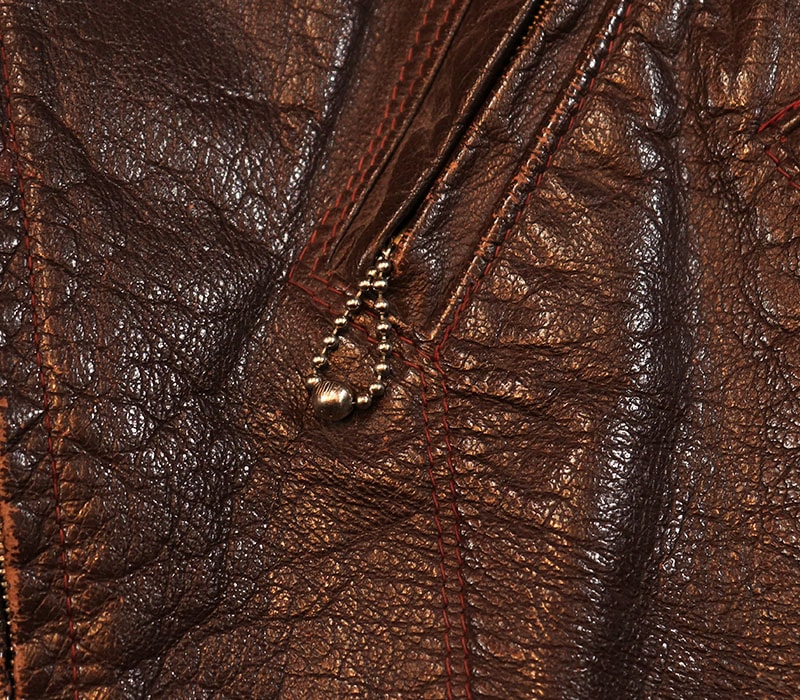 1940s LEATHER JACKET , BALL CHAIN x2 , Size 42