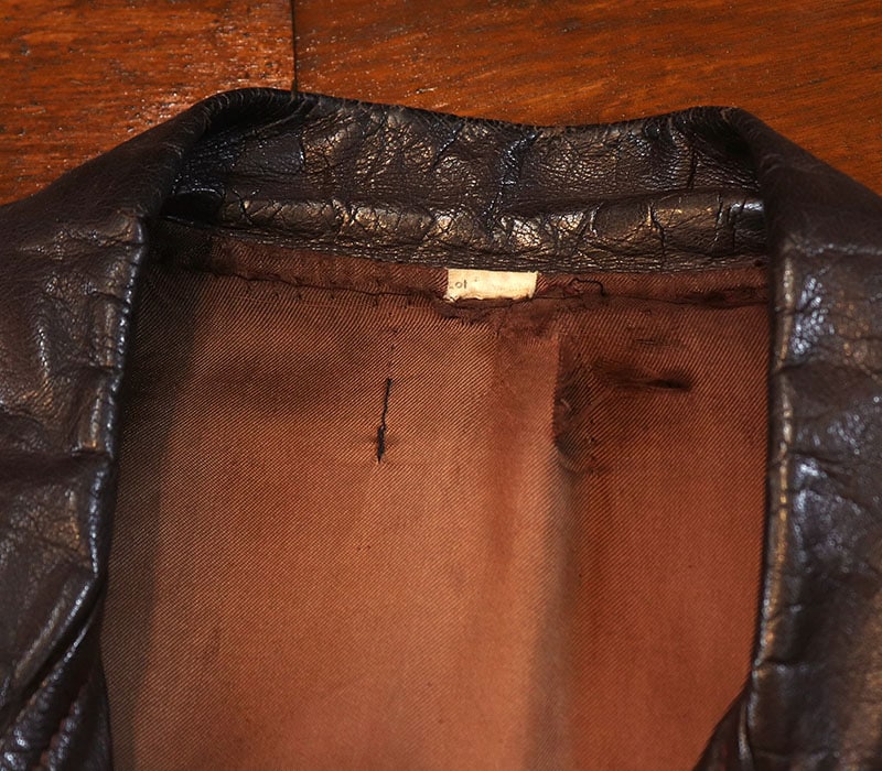 1940s LEATHER JACKET , BALL CHAIN x2 , Size 42