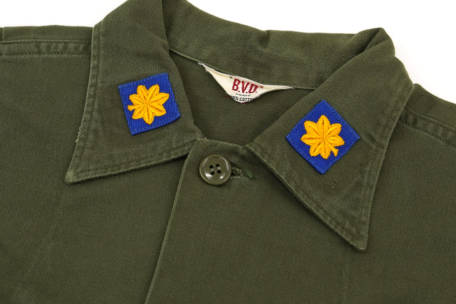 60'S B.V.D. UTILITY SHIRT WITH PATCH (SIZE.MEDIUM)