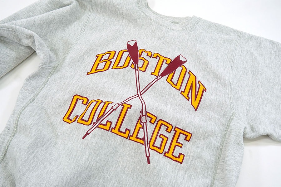 90's 刺繍タグ チャンピオンRW ''BOSTON COLLEGE'' グレー 表記(L) USA製