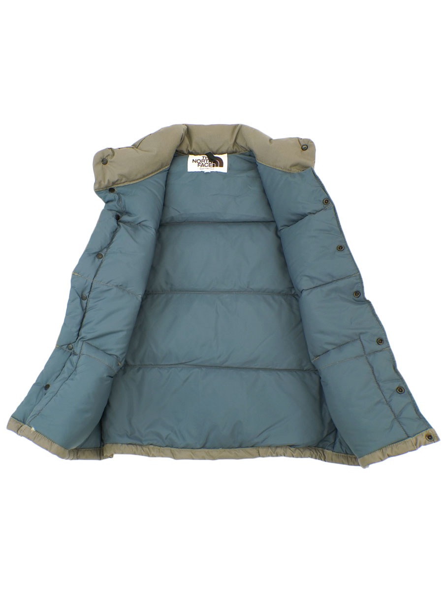 80's 茶タグ THE NORTH FACE ダウンベスト サンドベージュ 表記(S