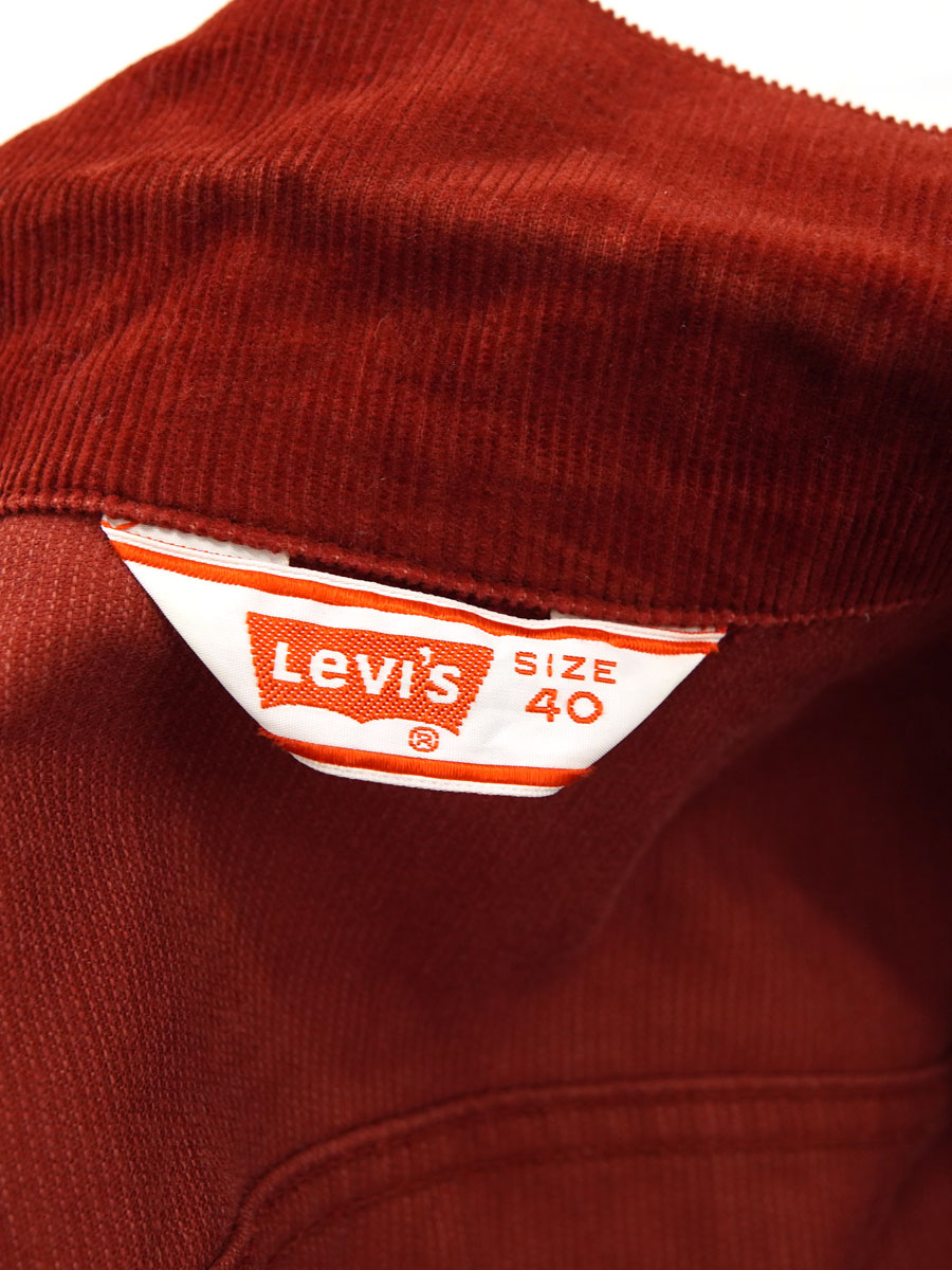 levis 70505 コーデュロイJKT レンガ　70s levis 70505 コーデュロイJKT レンガ 70s 70s LEVI'S 70505
