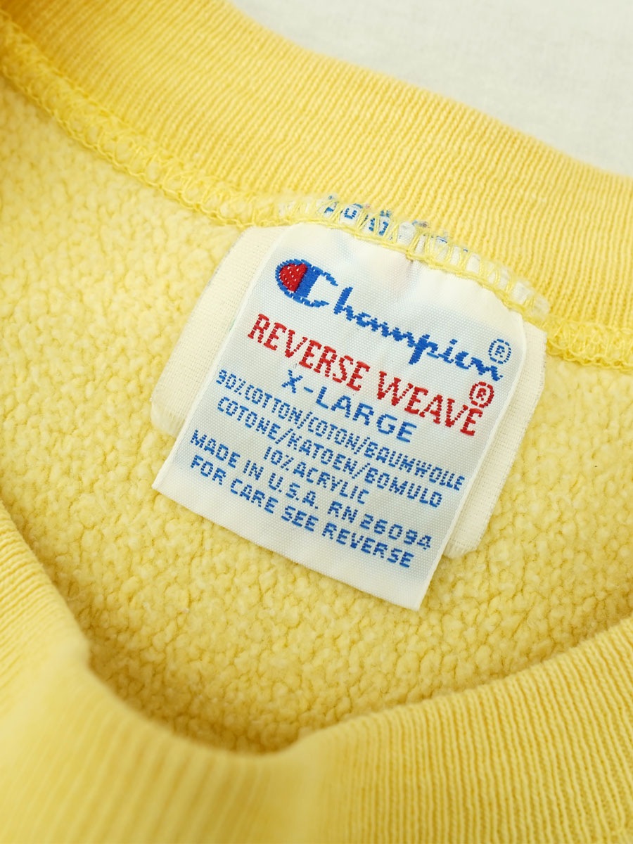 90's 刺繍タグ チャンピオンRW ''NAVY'' 表記(XL) USA製 レアカラー