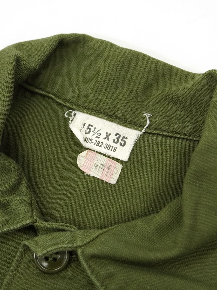 60's U.S.ARMY ユーティリティシャツ ステンシル 表記(15 1/2x35