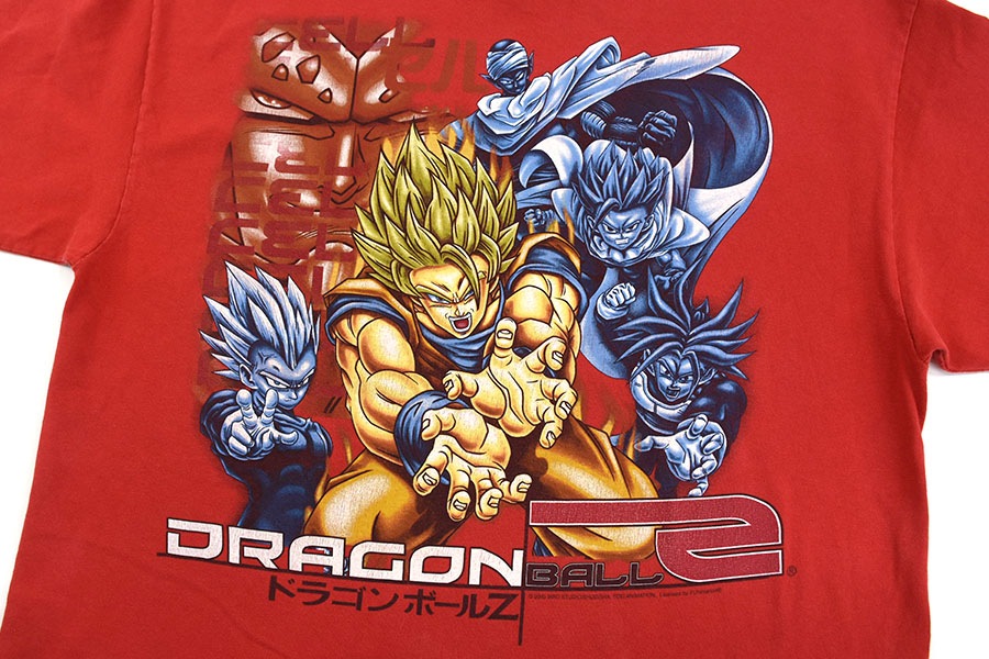 00's DRAGON BALL Z 両面プリント Tシャツ レッド 表記(L