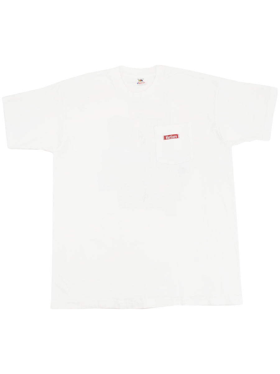 90's FRUIT OF THE LOOM ''Marlboro'' 両面プリント ポケットTシャツ ホワイト 表記(XL) USA製