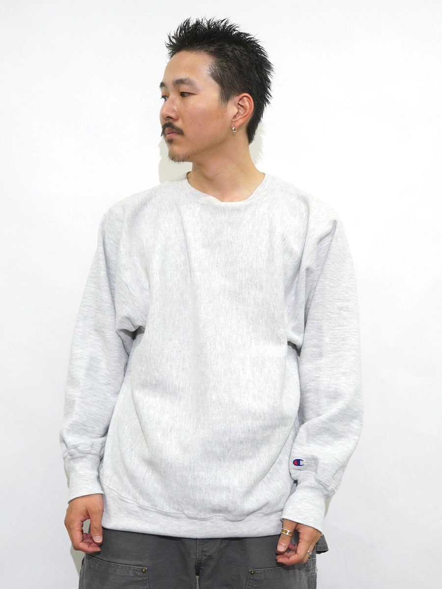 90's 刺繍タグ チャンピオンRW 無地 グレー 表記(XL) 目なし USA製