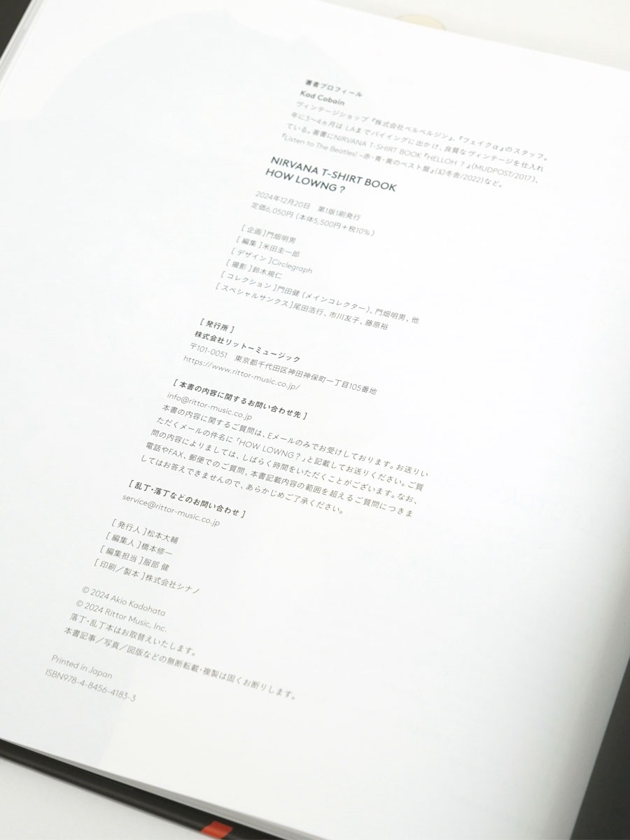 NIRVANA T-SHIRT BOOK HOW LOWNG?