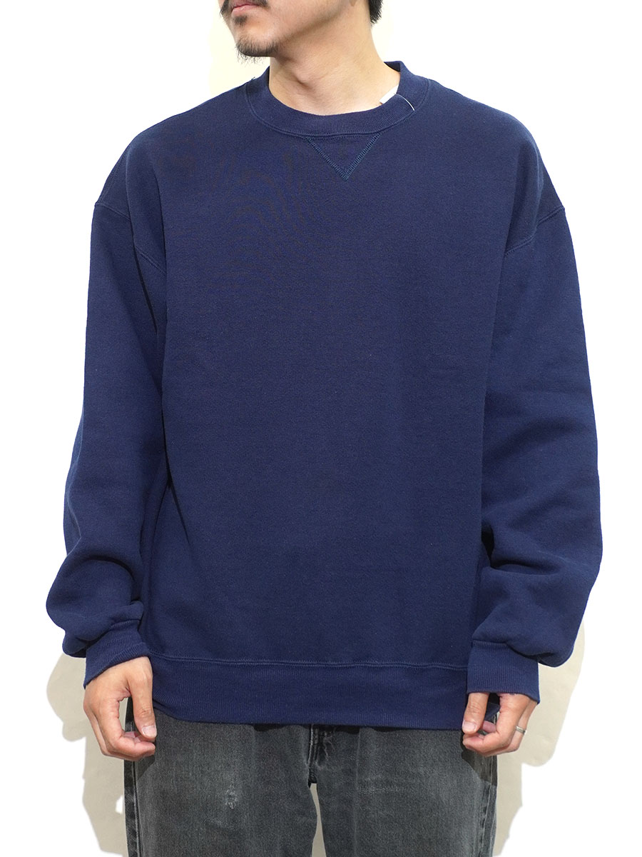 90's RUSSELL ATHLETIC 無地 前Vスウェット ネイビー 表記(XL) USA製