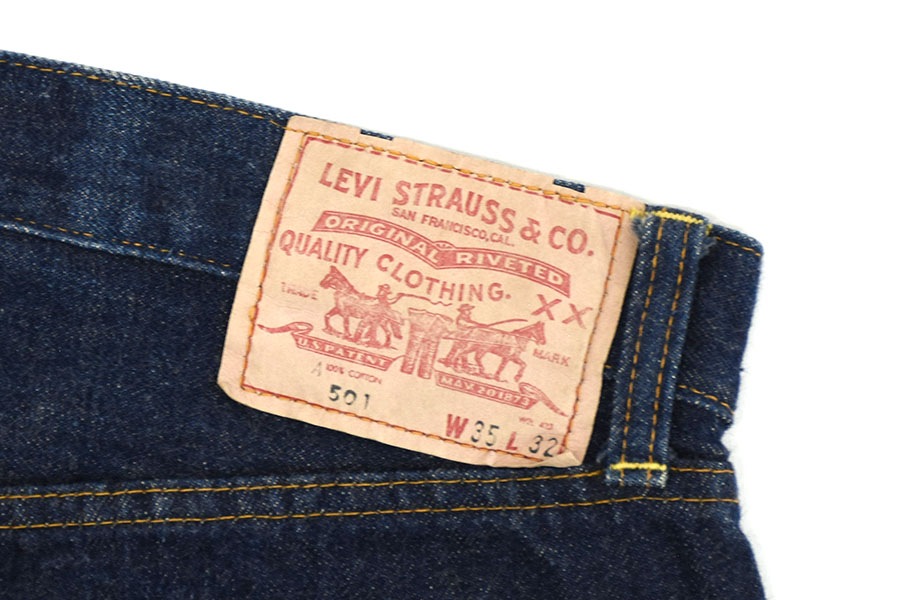 60's Levi's 501 BIGE ウエストシングル濃紺 16ボタン 60's Levi's 501 BIG-E ウエストシングル デニムパンツ 真っ紺