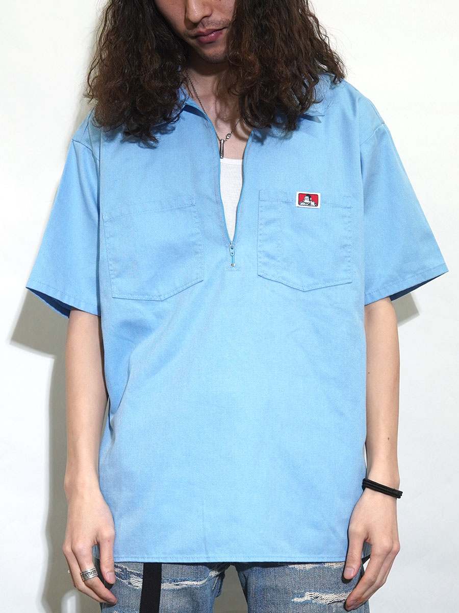希少 USA製 BEN DAVIS 半袖 ハーフジップ ワークシャツ XXL 黒 USA製 BEN DAVIS ハーフジップ S/S ワークシャツ ブラック 表記