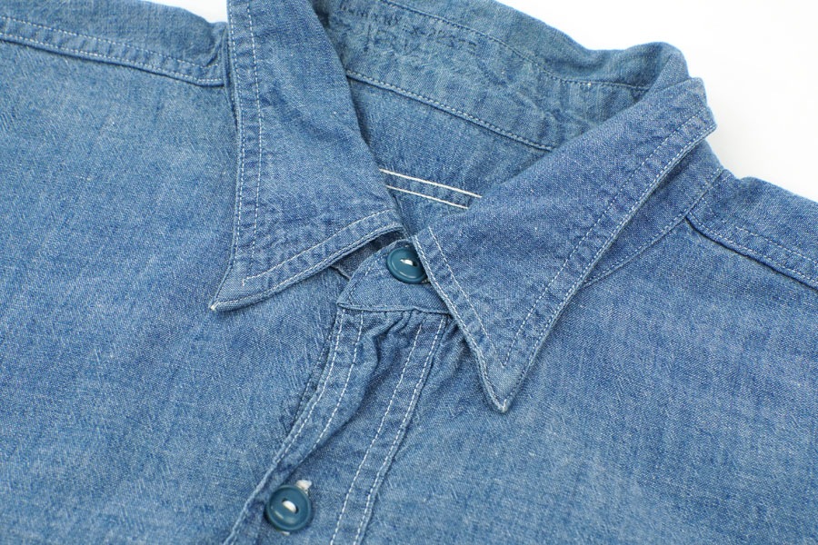 40's U.S.NAVY シャンブレーシャツ マチ付き 表記(16 1/2) | すべての