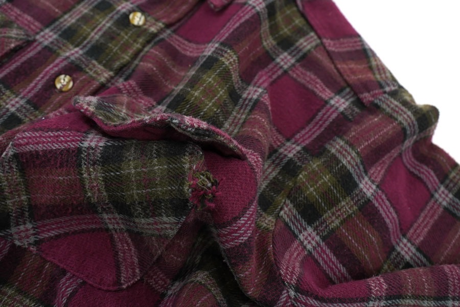 90'S FIVEBROTHER PLAID FLANNEL SHIRT (SIZE. TALLMAN LARGE) MADE IN USA